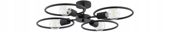 Deckenlampe 4-flammig Schwarz Metall E27 B:60 cm Modern