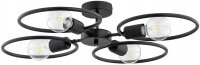 Deckenlampe 4-flammig Schwarz Metall E27 B:60 cm Modern