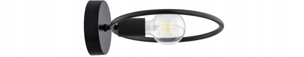 Wandleuchte Metall Schwarz Ring E27 B:26 cm Modern