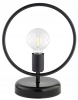 Tischleuchte Schwarz Metall E27 H:30 cm Ring Modern