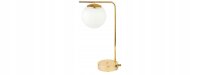Tischleuchte Kugel Glas Weiß Gold E27 H:38 cm blendarm