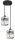 Pendelleuchte 2-flammig Glas Metall Silber E27 L:12 cm