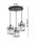 Pendelleuchte 3-flammig Glas Silber E27 L:30 cm rund