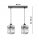Pendelleuchte 2-flammig Glas Metall Silber E27 L:40 cm