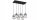 Pendelleuchte 6-flammig Metall Glas Silber E27 L:60 cm
