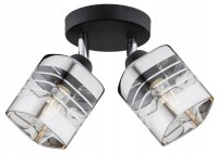 Deckenspot schwenkbar 2-flammig Metall Glas E27 L:25 cm