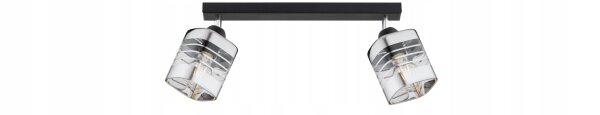 Deckenspot flexibel 2-flammig Glas Metall E27 L:40 cm