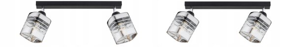 Deckenspot flexibel 2-flammig Glas Metall E27 L:40 cm