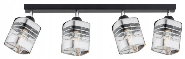 Deckenspot flexibel 4-flammig Glas Metall E27 L:60 cm