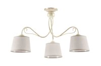 Deckenleuchte LOCOLA Stoff &Oslash;80cm Wohnzimmer Lampe