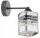 Wandleuchte mit Arm Glas Silber Metall E27 H:22 cm
