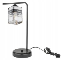 Tischlampe Glas Silber E27 H:38 cm Modern dekorativ