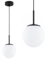 Pendelleuchte Schwarz Wei&szlig; Glas E27 B:14 cm Modern