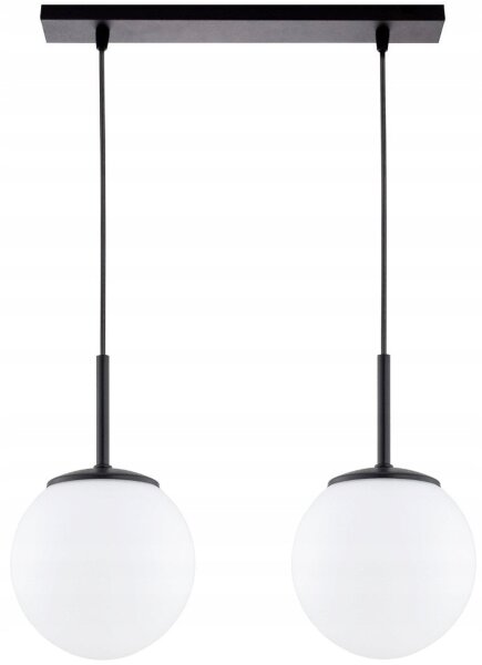Pendelleuchte Glas Schwarz 2-flammig E27 L:40 cm Modern