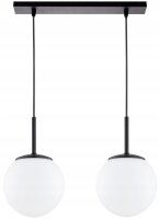 Pendelleuchte Glas Schwarz 2-flammig E27 L:40 cm Modern