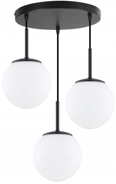 Pendelleuchte Glas Schwarz 3-flammig E27 B:30 cm Modern