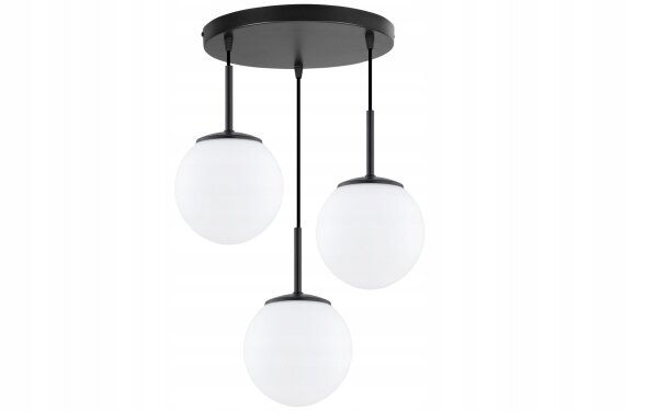 Pendelleuchte Glas Schwarz 3-flammig E27 B:30 cm Modern