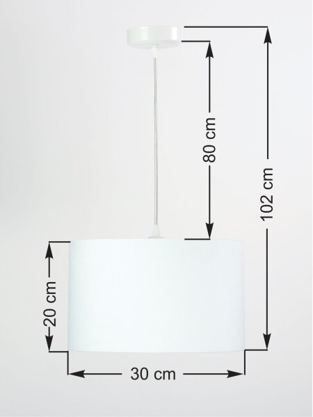 Pendelleuchte Weiß Stoff Esstischlampe rund
