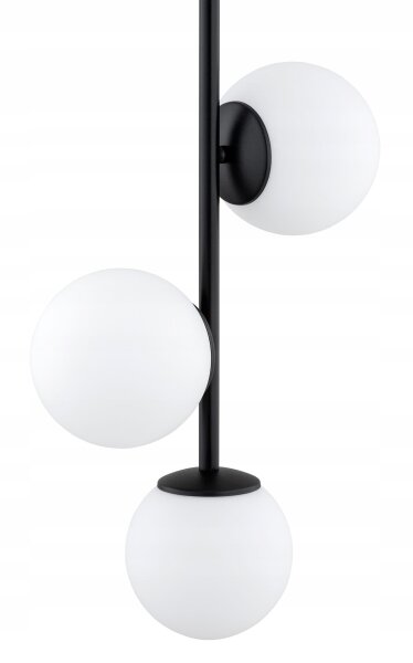 Pendelleuchte 3-flammig Glas Schwarz E27 B:14 cm Modern
