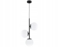 Pendelleuchte 3-flammig Glas Schwarz E27 B:14 cm Modern