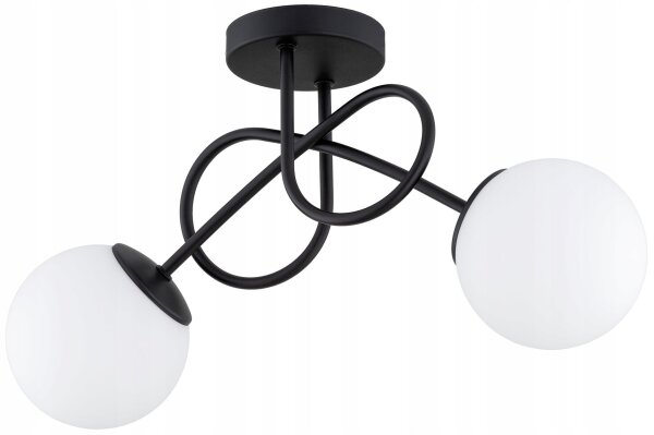 Deckenleuchte 2-flammig Metall Glas E27 B:30 cm Modern