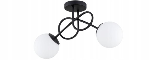 Deckenleuchte 2-flammig Metall Glas E27 B:30 cm Modern