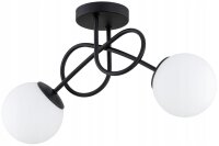 Deckenleuchte 2-flammig Metall Glas E27 B:30 cm Modern