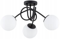 Deckenleuchte 3-flammig Glas Metall Schwarz E27 40 cm