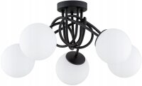 Deckenleuchte 5-flammig Glas Schwarz E27 B:40 cm Modern