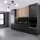 Deckenleuchte 3-flammig Glas Metall Schwarz E27 60 cm