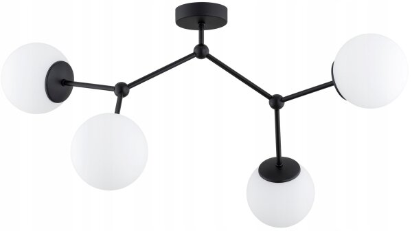 Deckenleuchte 4-flammig Glas Metall E27 L:80 cm Modern