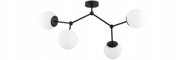 Deckenleuchte 4-flammig Glas Metall E27 L:80 cm Modern