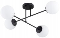 Deckenleuchte 4-flammig Glas Schwarz E27 70 cm blendarm