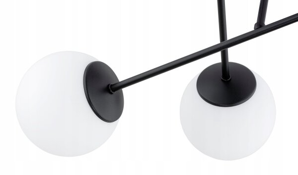Deckenleuchte 6-flammig Glas Schwarz E27 70 cm blendarm
