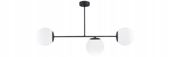 Deckenleuchte 3-flammig Glas Schwarz E27 L:40 cm Modern