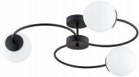 Deckenleuchte 3-flammig Glas Schwarz E27 B:60 cm Modern