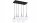 Pendelleuchte 6-flammig Glas Metall Schwarz E27 L:60 cm