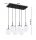 Pendelleuchte 6-flammig Glas Metall Schwarz E27 L:60 cm