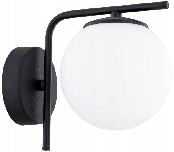 Wandleuchte Glas Metall Schwarz Weiß E27 B:14 cm Modern