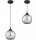 Pendelleuchte Rauchglas Schwarz E27 B:15 cm Modern