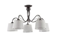 Deckenleuchte LOCOLA &Oslash;80cm 5xE27 Braun Grau Lampe