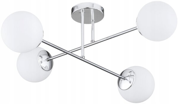 Deckenleuchte 4-flammig Glas Metall E27 B:70 cm Modern