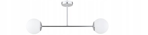 Deckenleuchte 2-flammig Metall Glas Silber E27 B:70 cm