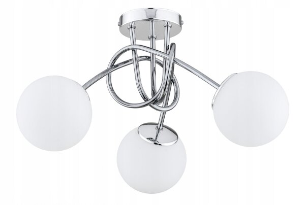 Deckenleuchte 3-flammig Metall Glas E27 L:50 cm Modern