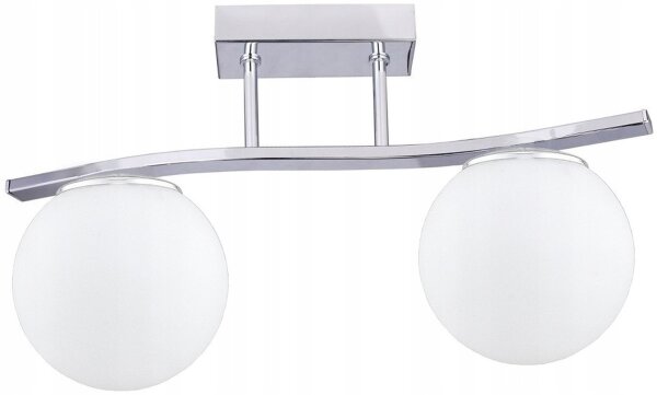 Deckenleuchte 2-flammig Glas Silber E27 45 cm blendarm
