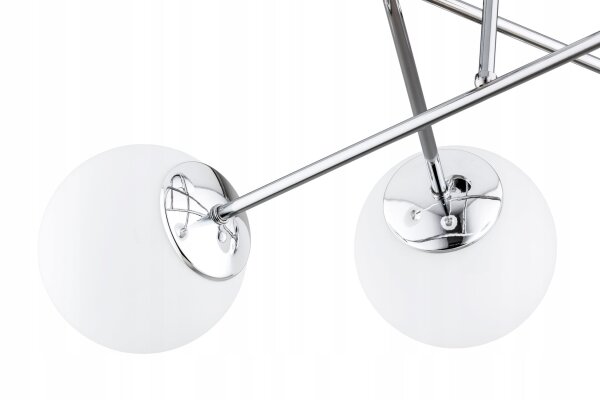 Deckenleuchte 2-flammig Glas Silber E27 45 cm blendarm