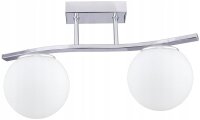 Deckenleuchte 2-flammig Glas Silber E27 45 cm blendarm