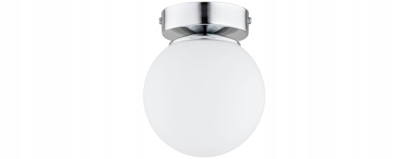 Deckenleuchte Glas Weiß Silber E27 B:14 cm dekorativ