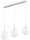 Pendelleuchte Metall Glas Silber 3-flammig E27 L:60 cm