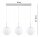 Pendelleuchte Metall Glas Silber 3-flammig E27 L:60 cm